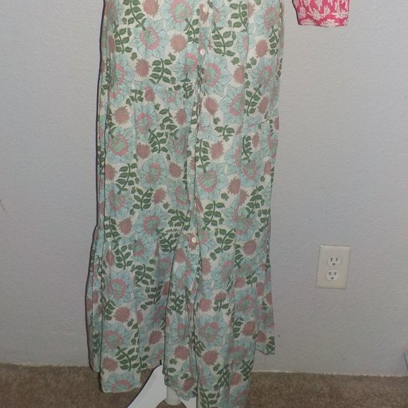 ZARA MS SZ LARGE MULTI-COLOR FLORAL MIXED PRINT BUTTON FRONT PALOMA MIDI DRESS - Picture 4 of 11